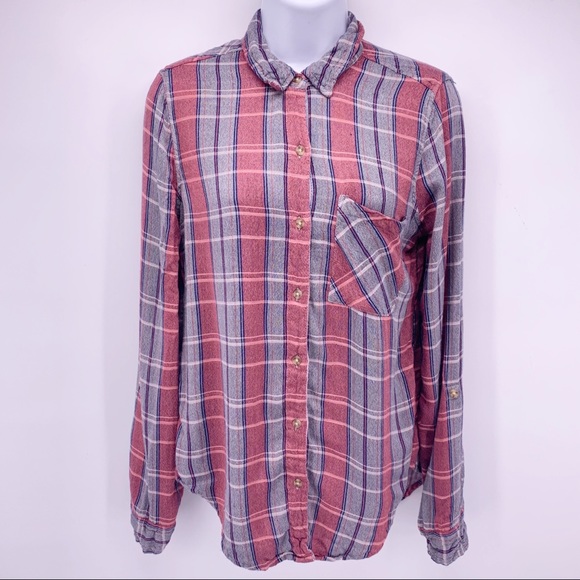 Lucky Brand Thick Flannel Button Down Shirt Sz XS - Picture 1 of 8